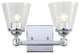 Marion Hurricane Metal, Glass Vanity Light, Chrome, 2-Light