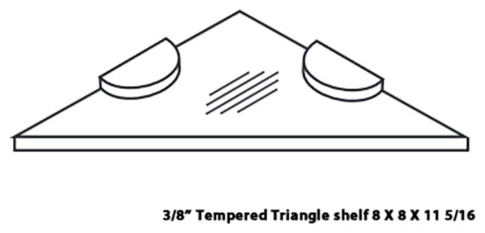 Tempered Glass Shelf Triangle Corner, Stainless Steel Brackets