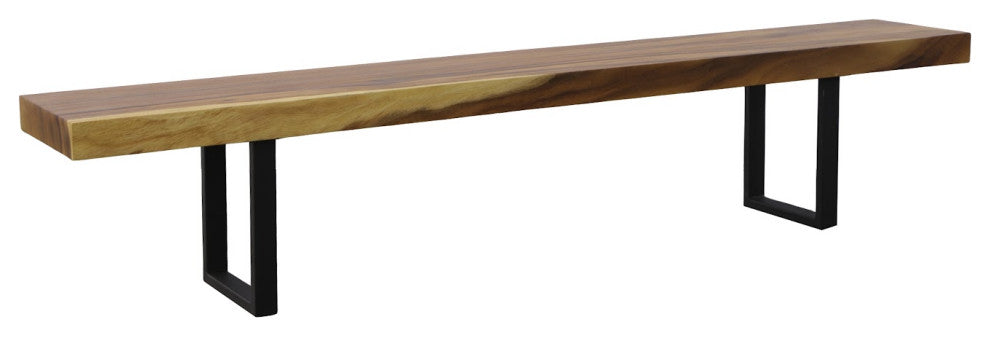 Origins Straight Edge Bench, Natural, Satin Black Legs