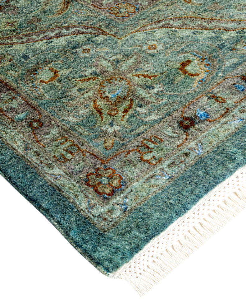 Fine Vibrance, One-of-a-Kind Hand-Knotted Area Rug Blue, 9' 2" x 12' 6"