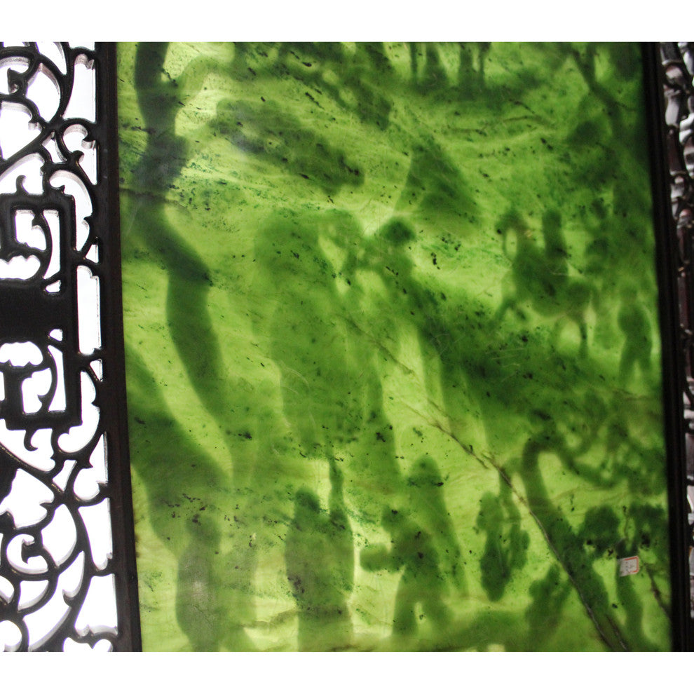 Spinach Green Stone Scenery Carving Table Top Wall Panel Display Hcs5090