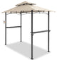 MEWAY 8x5 Grill Gazebo 2-Tiered Outdoor BBQ Canopy Tent, Beige, 8x5