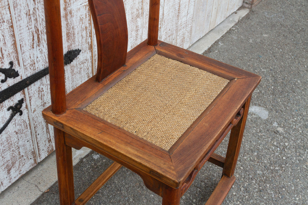 Antique Carved Elm Wood Chinese Chair