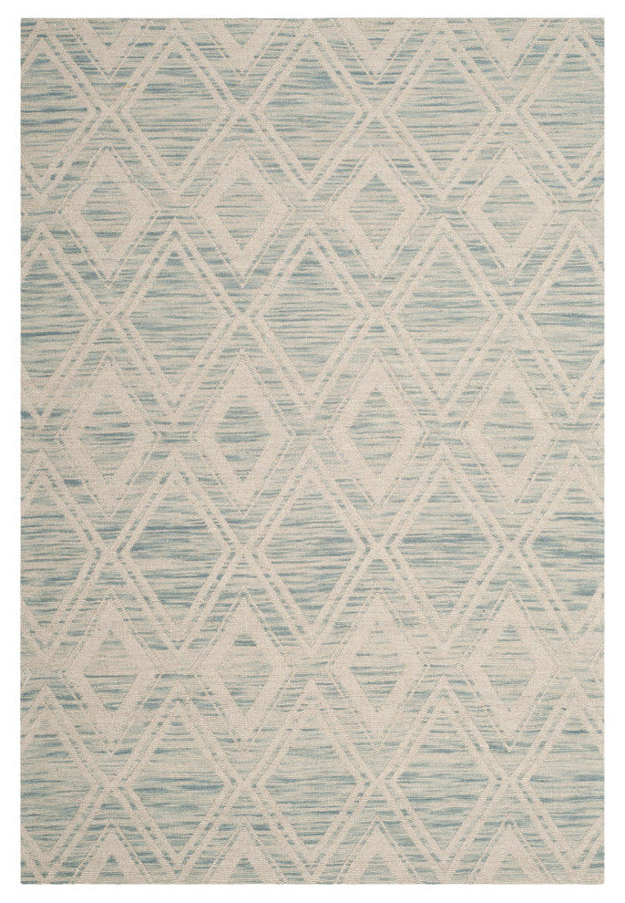 Safavieh Marbella Mrb312B Geometric Rug, Light Blue/Ivory, 4'x6'