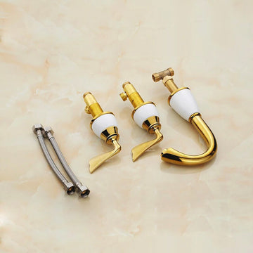 Fontana Dual Handle Bath Faucet - Chrome and Gold Finish