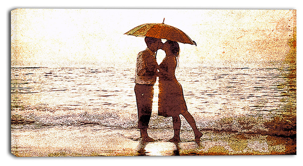 "Baby Kiss By the Water" Canvas Painting