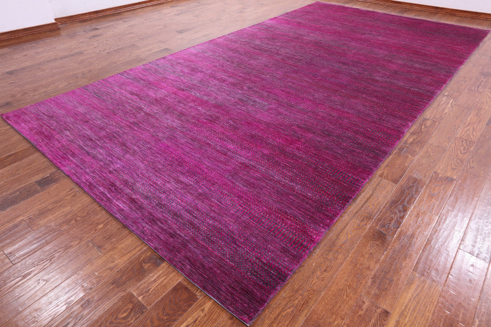 Super Savannah Gabbeh Hand Knotted Wool and Silk Rug 8' 0" X 15' 8"- Q6131
