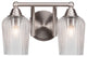 Paramount 2-Light Bath Bar, Brushed Nickel, 5" Clear Textured Glass