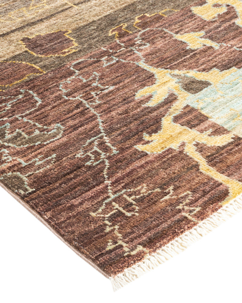Eclectic, One-of-a-Kind Hand-Knotted Area Rug Brown, 10'0"x13'3"