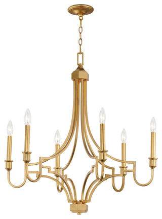 Maxim 12786 Normandy 6 Light 29"W Taper Candle Style Chandelier - Gold Leaf