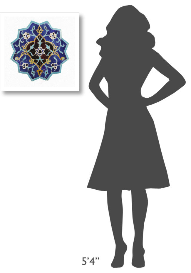 "Mosaic Tile" Paper Print 15th Century Persian Artisan, 20"x20"
