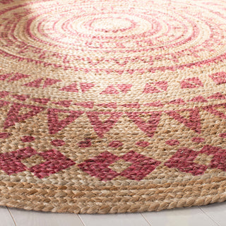Safavieh Natural Fiber Collection NF802 Rug, Pink/Natural, 6' Round