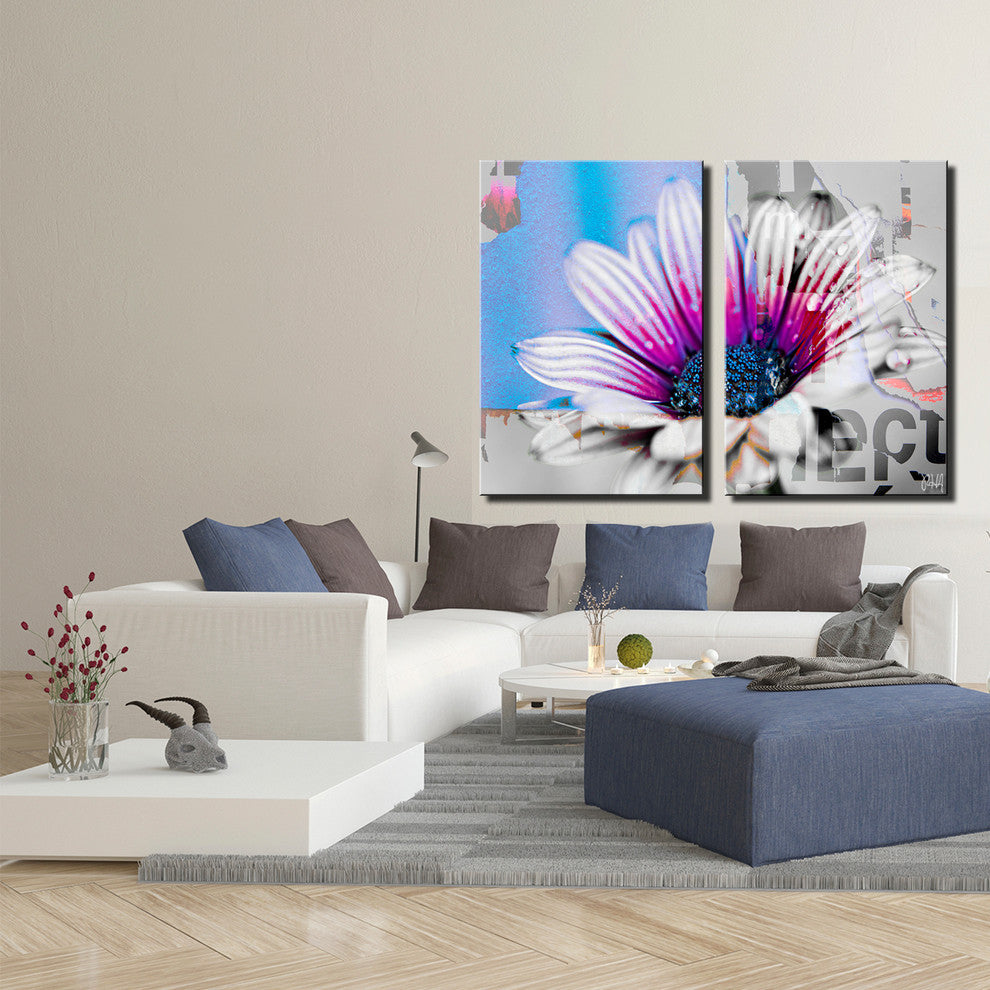 Painted Petals XCV Wrapped Canvas, 2-Piece Set