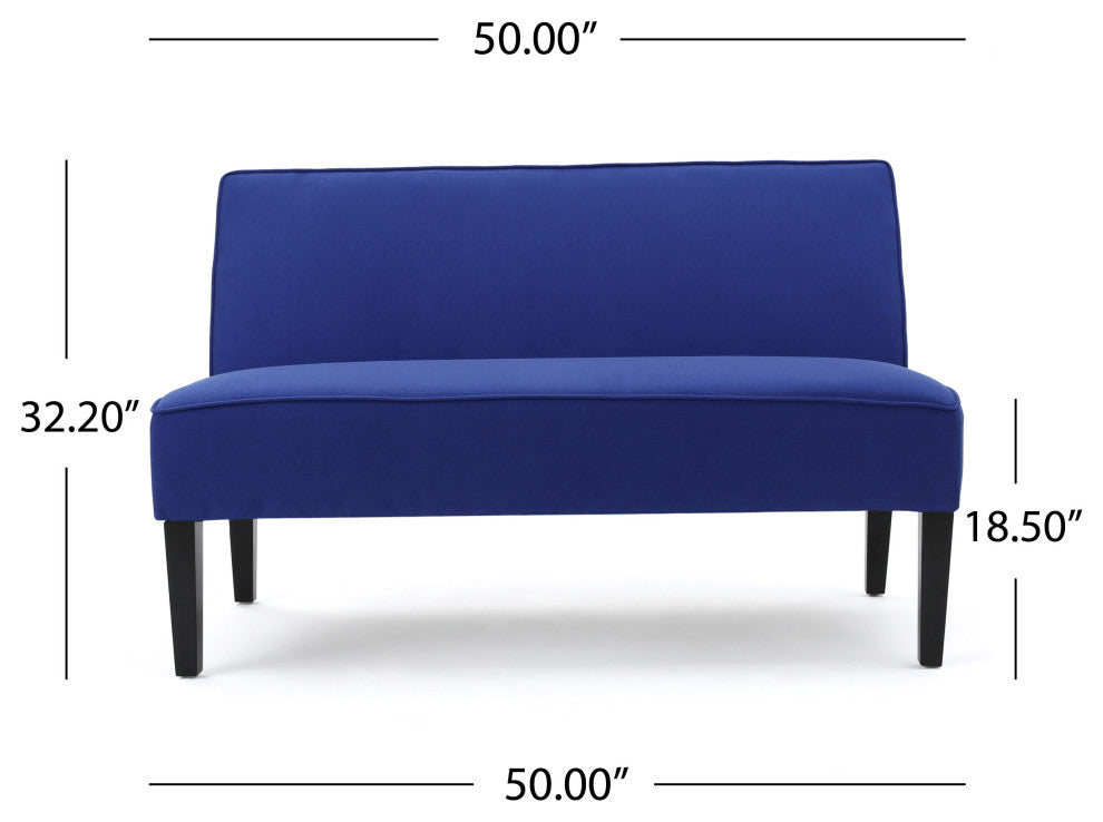 GDF Studio Charlotte Modern Simple Elegant Fabric Loveseat, Royal Blue