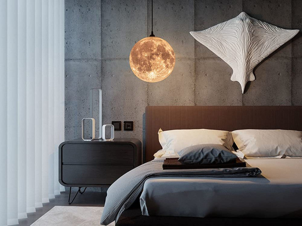 Moon Plug In Pendant Light, Adjustable Hanging Ceiling Lighting Fixture