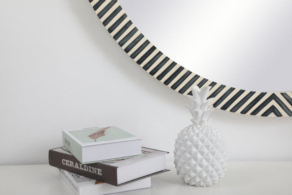 Otto Round Mirror, 48", Chevron