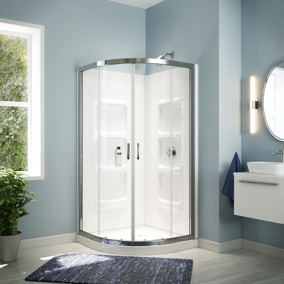 Mona Neo Round Shower Enclosure Kit  With Acrylic Base and Walls