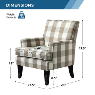 Herrera Classic Armchair With Pattern, Buffalo Beige