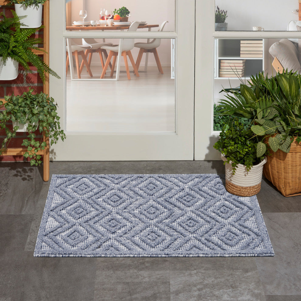Nourison Versatile 2' x 4' Denim Blue Modern Area Rug