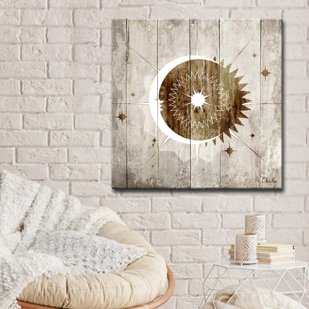 Ready2HangArt Inspirational 'Lunar Sun-Moon I' Wrapped Canvas Wall Art