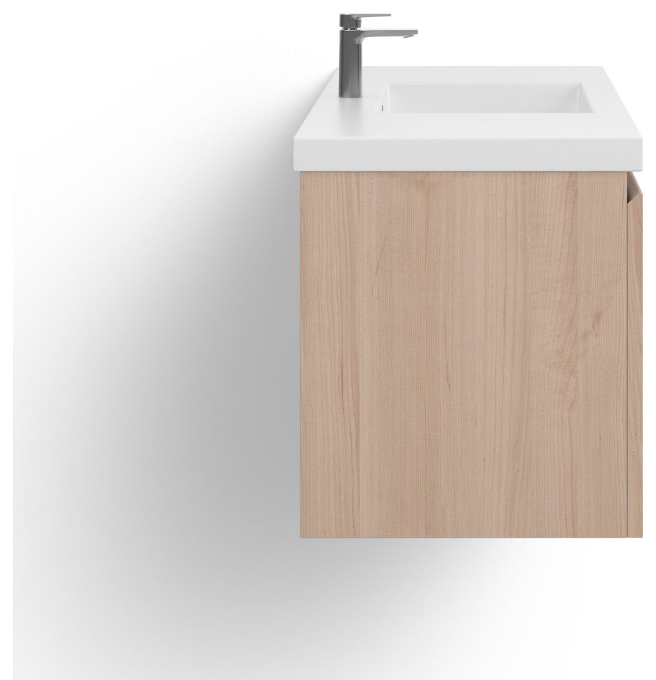 The Wynn Bath Vanity, Oak, 48", Single Sink, Wall Mount, Drawers/Doors