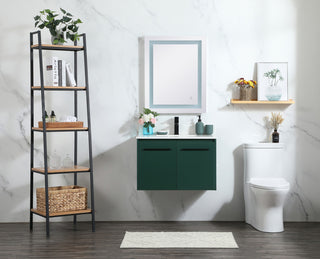 Home Living 30" Single Bathroom Vanity, Green With Backsplash