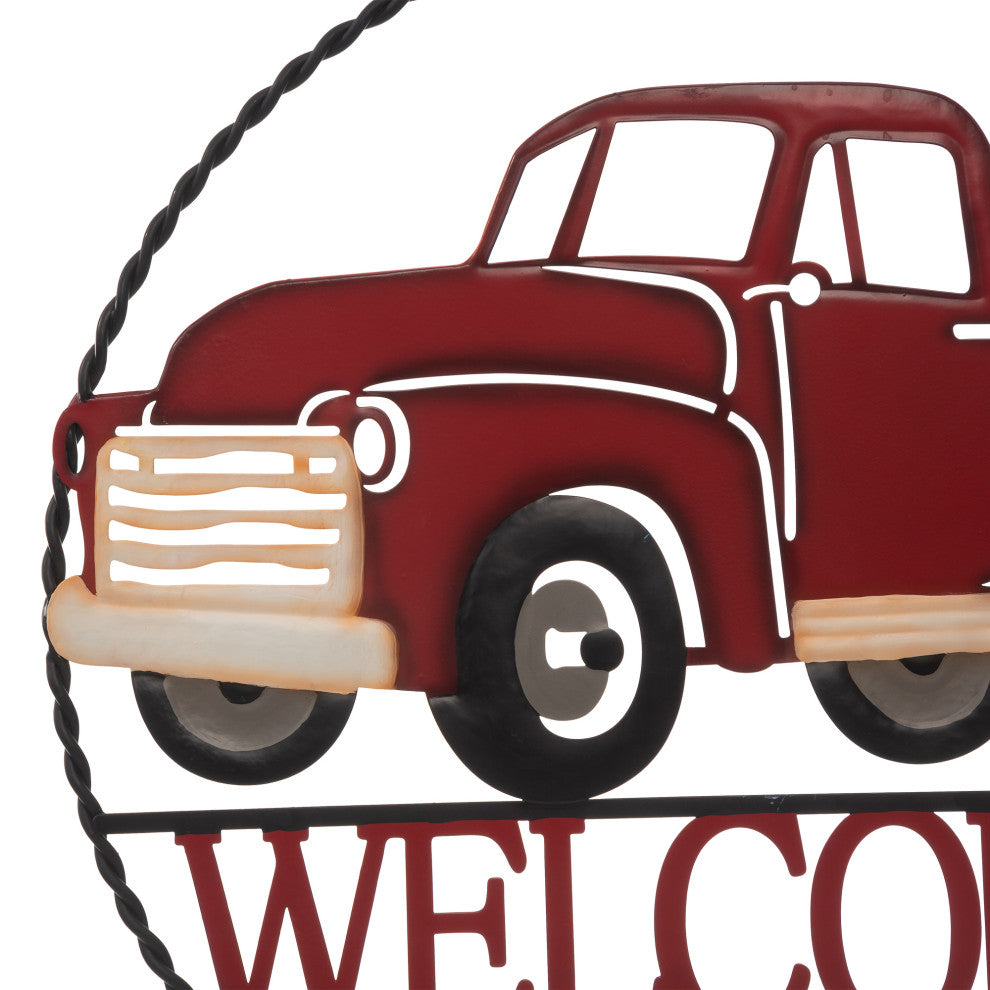 20"D Farmhouse Metal Truck Welcome Wall Decor