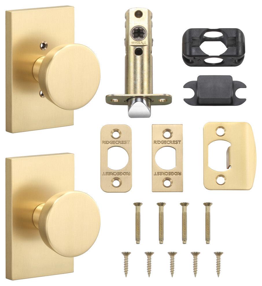 Zermatt Knob, Satin Brass, Passage Function