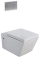 In-Wall Toilet Set, 2"x6" Carrier and Tank, Chrome Square Actuators