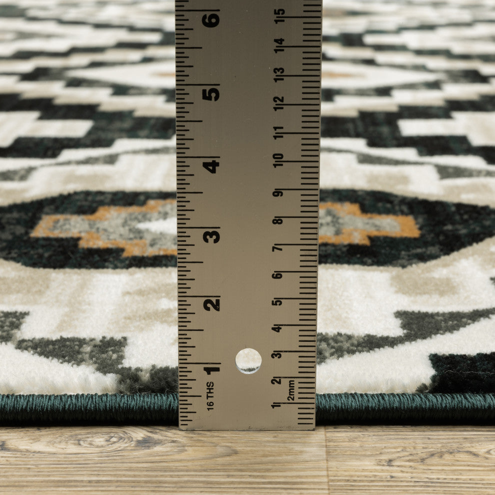 Garson Southwest Diamonds Area Rug, Charcoal, 7'10"x10'
