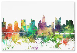 Marlene Watson 'Columbus Ohio Skyline SP' Canvas Art, 19"x12"