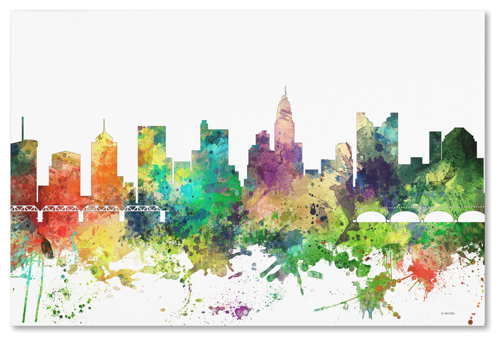 Marlene Watson 'Columbus Ohio Skyline SP' Canvas Art, 19"x12"