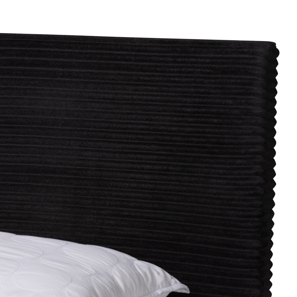 Liberty Velvet Queen Size Panel Bed, Black
