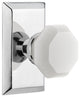 Studio Plate Single Dummy Waldorf White Milk Glass Knob, Bright Chrome