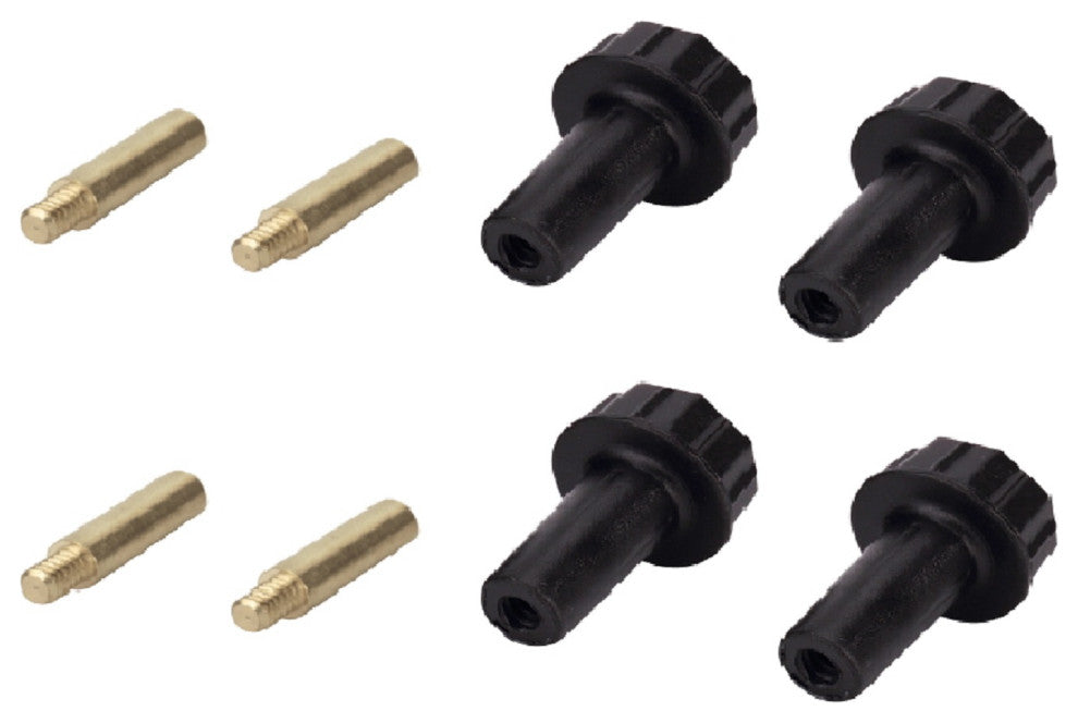 Aspen Creative 21308-4 Replacement Turn Knobs and 1/2" Extensions, Black, 4 Pack