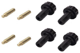 Aspen Creative 21308-4 Replacement Turn Knobs and 1/2" Extensions, Black, 4 Pack