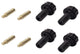 Aspen Creative 21308-4 Replacement Turn Knobs and 1/2" Extensions, Black, 4 Pack