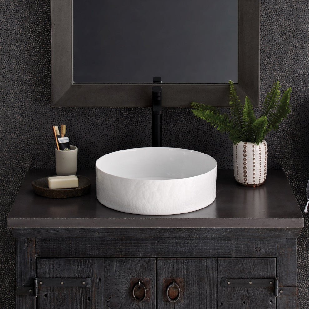 36" Native Stone Vanity Top in Slate- Vessel with Single Hole Cutout