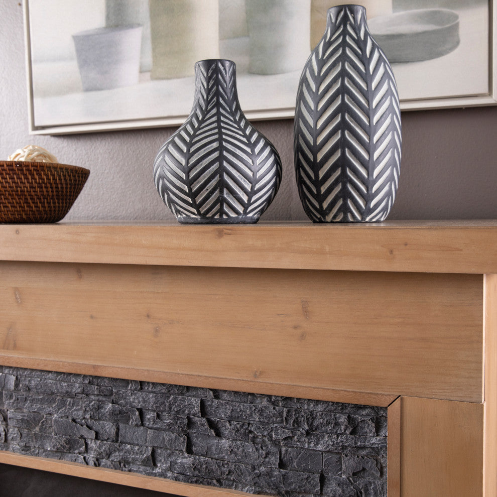 Adalyn Electric Fireplace With Faux Stone Surround
