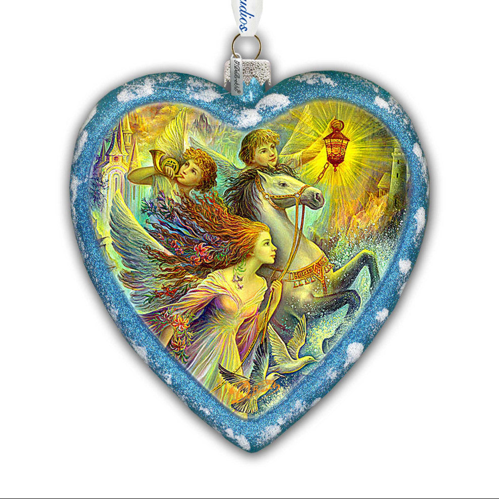 Hand Painted Scenic Glass Ornament Limited Edition Christmas Night