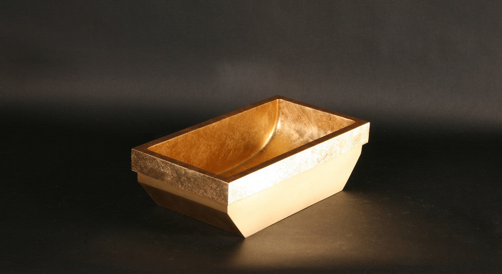 Kosta Luxe Glass Sink, Gold Leaf