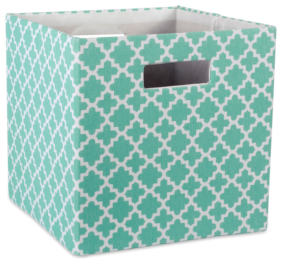 DII Polyester Cube Lattice Aqua Square 11x11x11"