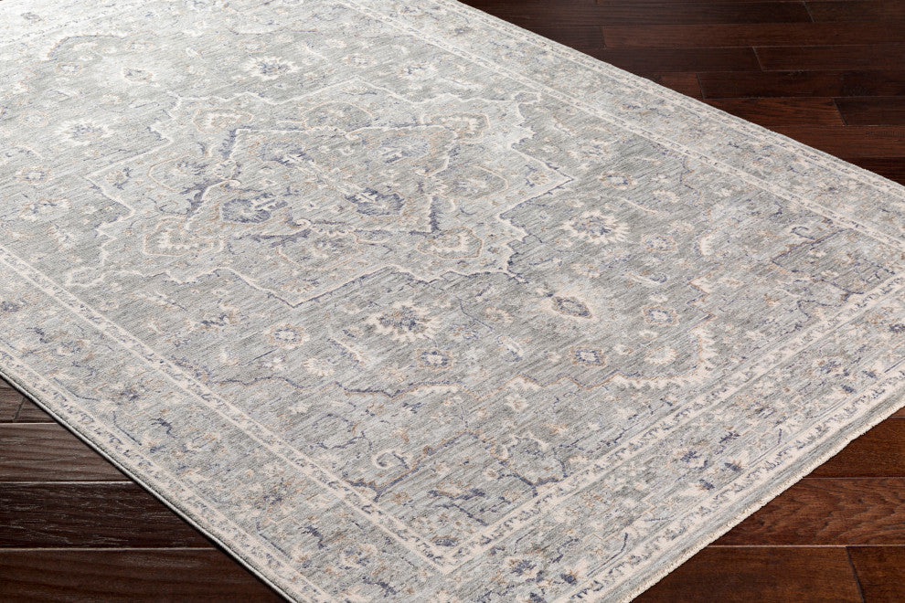 Surya Palazzo PZL-2300 3'3"x10' Rug, Taupe/Denim/Navy/Cream/White/Blush