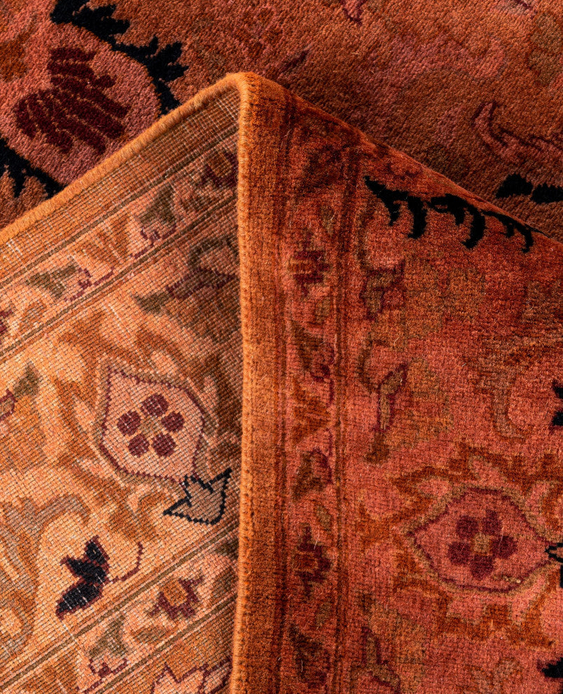 Overdyed One-of-a-Kind Hand-Knotted Area Rug Brown, 4' 2" x 6' 5"