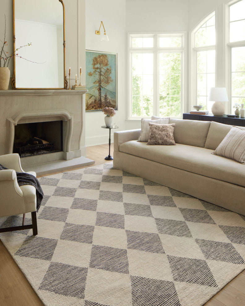 Chris Loves Julia x Loloi Francis Area Rug, Beige / Charcoal, 11'-6" X 15'