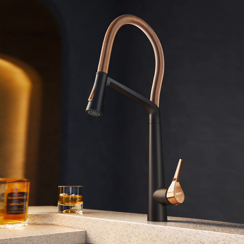HIGOLD BN2.0 High Arc Spring Kitchen Faucet with Magnetic Technology