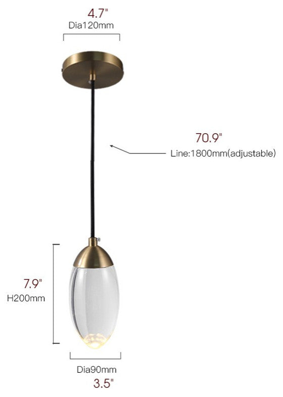 MIRODEMIÂ® Bergeggi | Copper Crystal Pendant Light in the Shape of Balls, Warm Light
