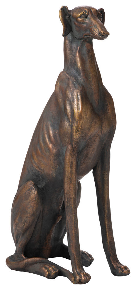 30.25"H MGO Sitting Greyhound Dog Statue