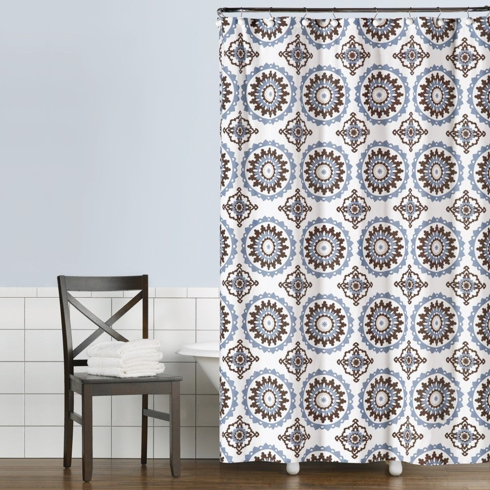 Saturday Knight Suzette Shower Curtain, Blue