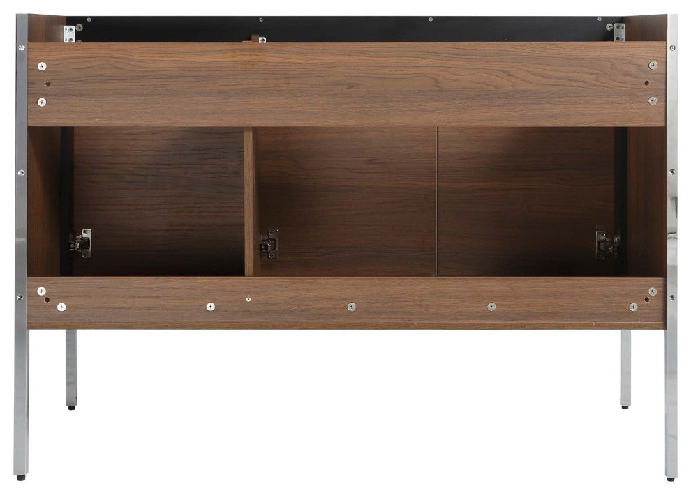 Oakville Bath Vanity, Ceramic Sink, Walnut Ebony, 48 Inch, Chrome Hardware